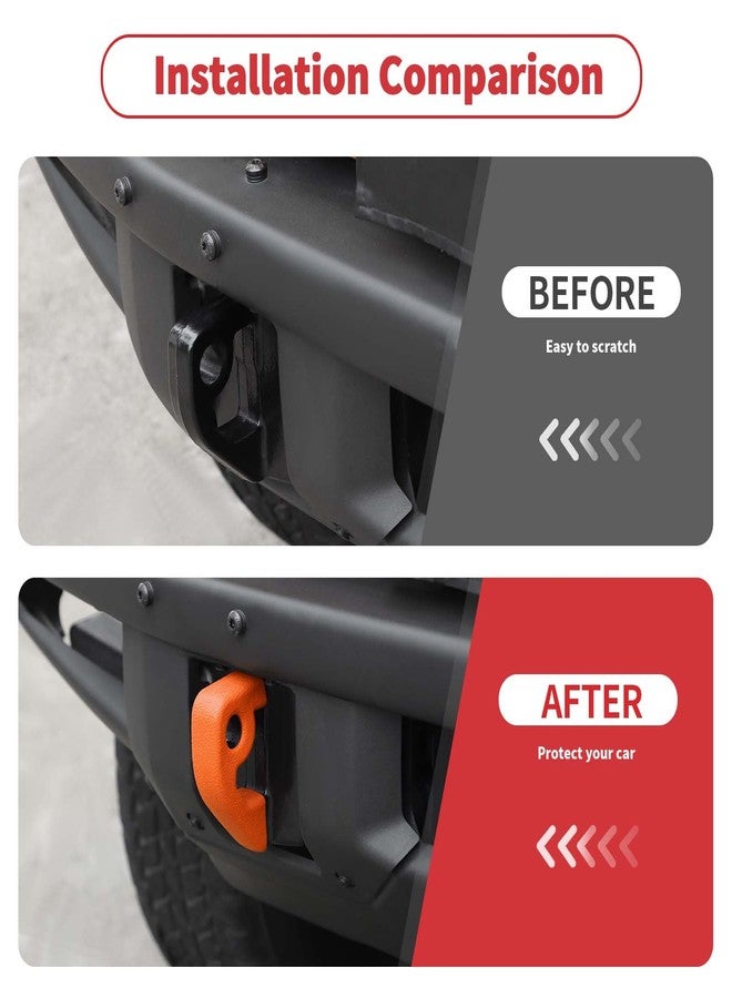 Linskip for Modular Steel Bumper Tow Hook Covers Fit for 2021-2025 Ford Bronco Accessory, Front Bumper Tow Hook Rubber Sleeve Protectors for Bronco Raptor Accessories(Orange) - Image 5